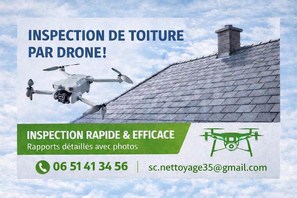 Inspection de toiture par drone